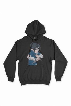 Oversize Naruto Sasuke Uchiha Kapşonlu Sweatshirt Hoodie 300201