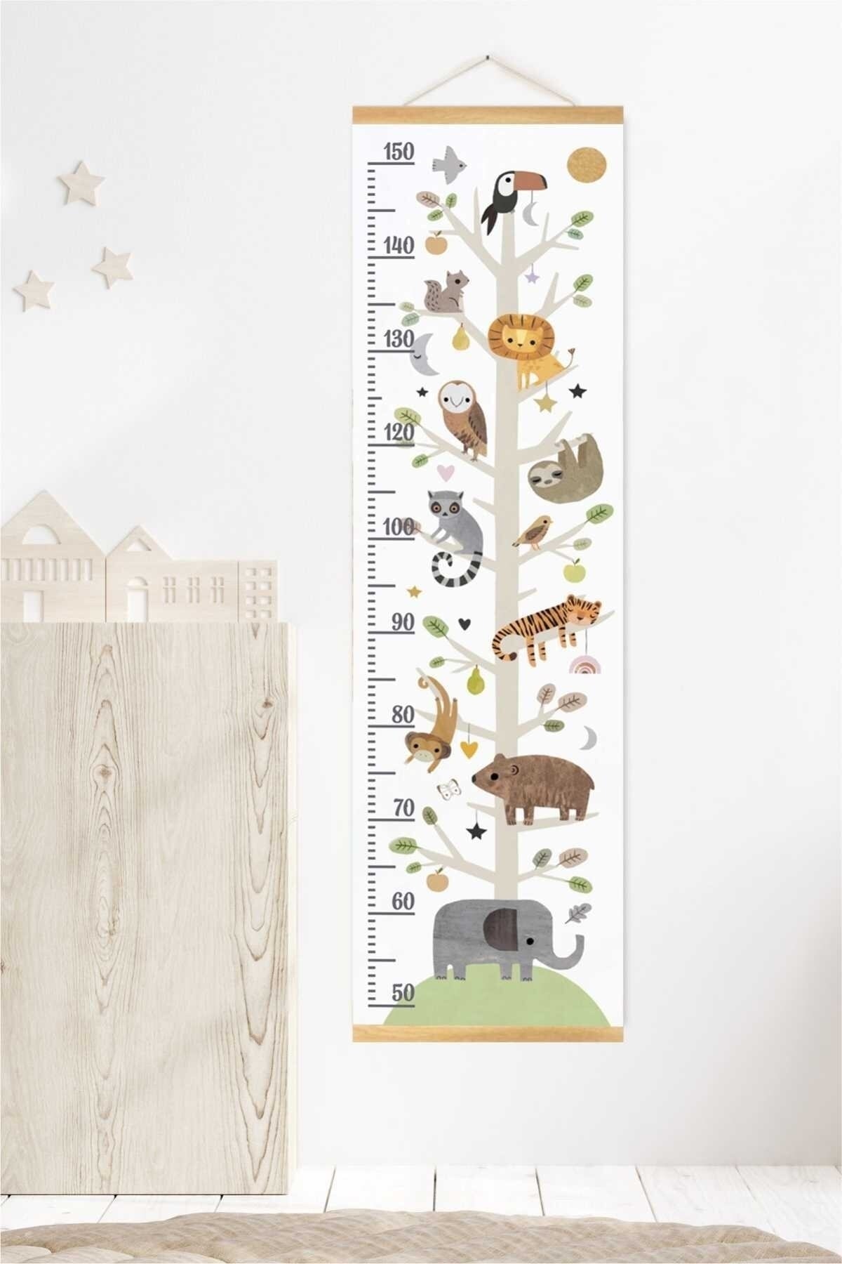 Animal Tree Strap Canvas Height Gauge