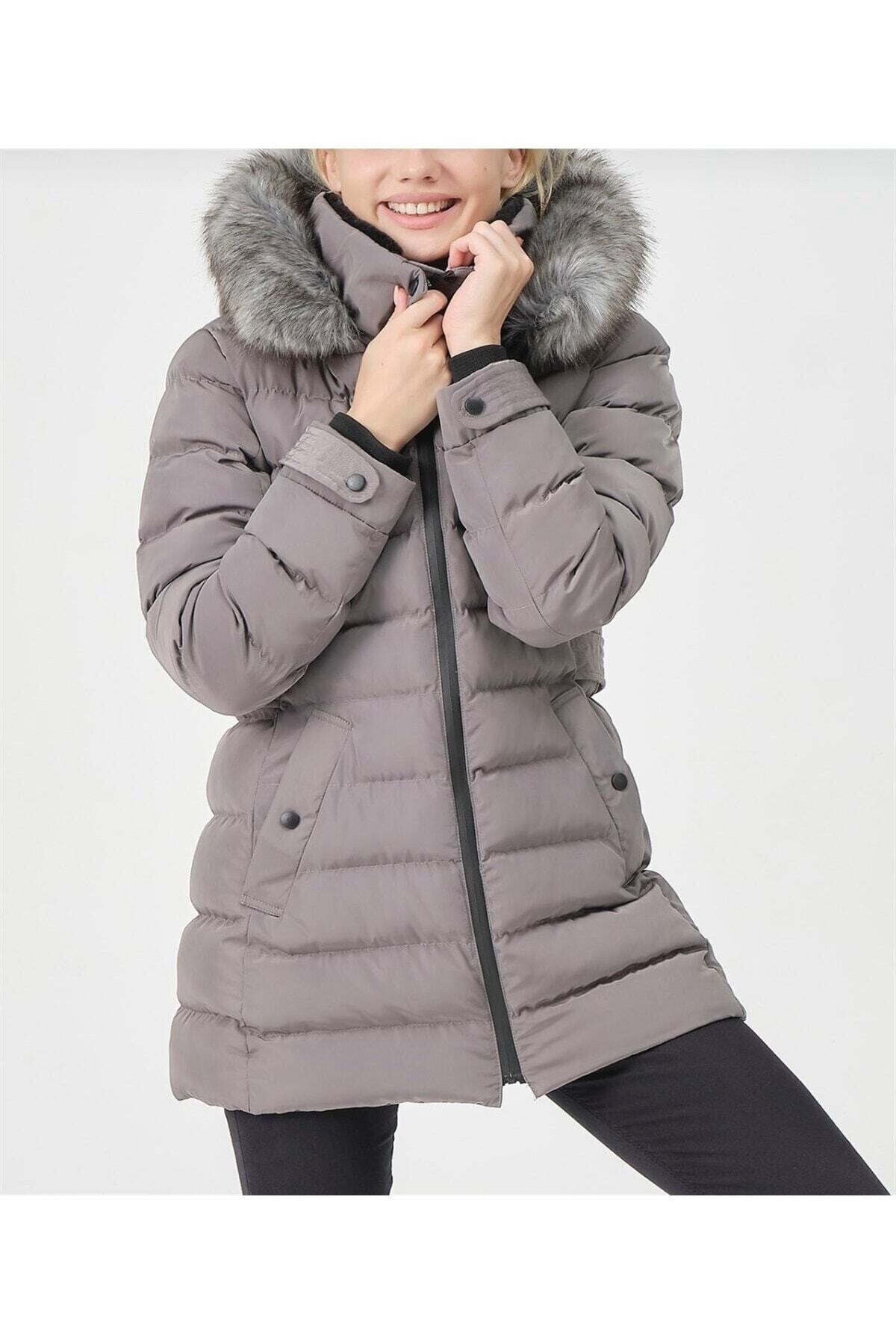 Women's Mink Fur Removable Hooded Waterproof Long Down Anorak Coat