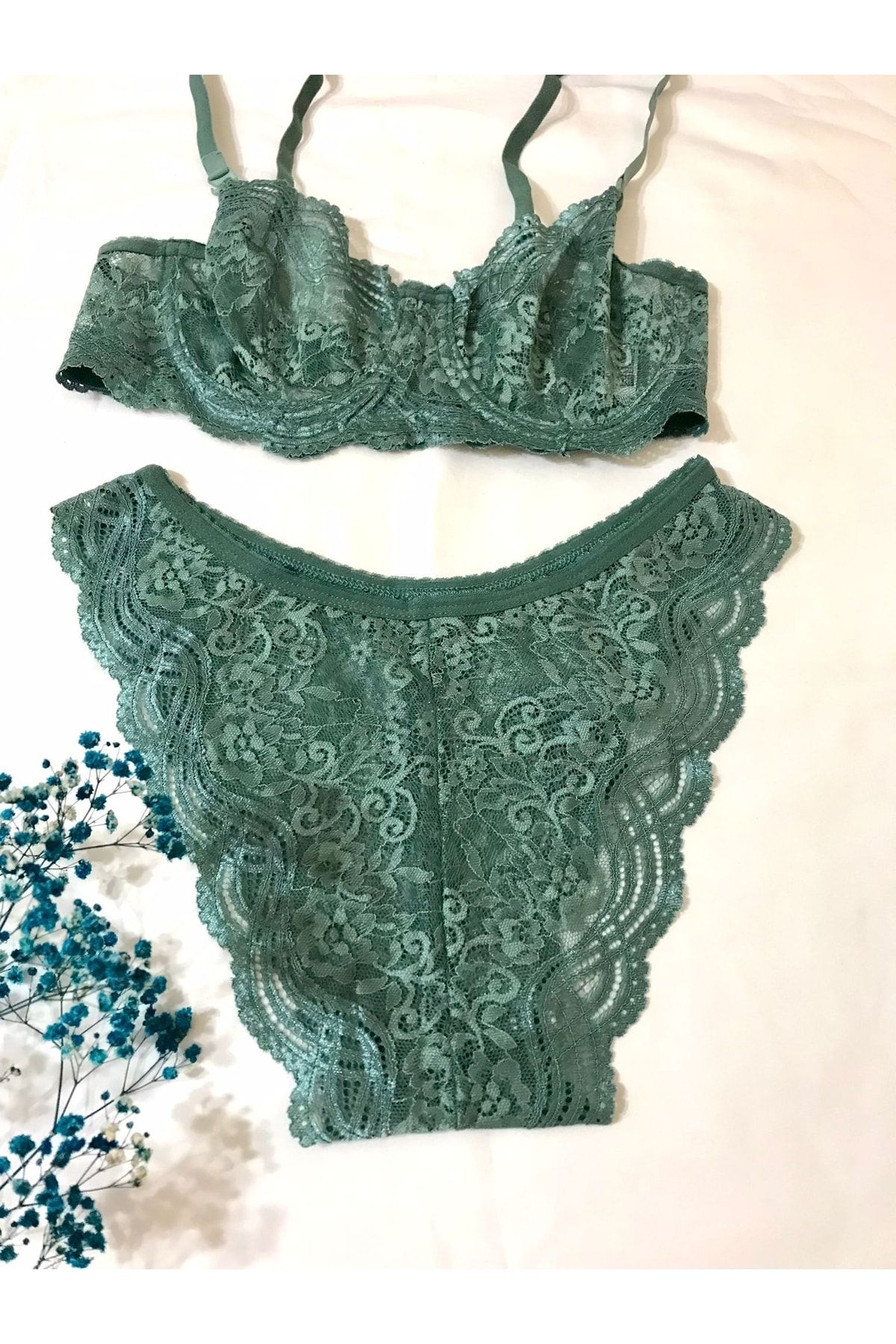 Ya mur Lingerie Underwear Set Green Normal Waist Trendyol