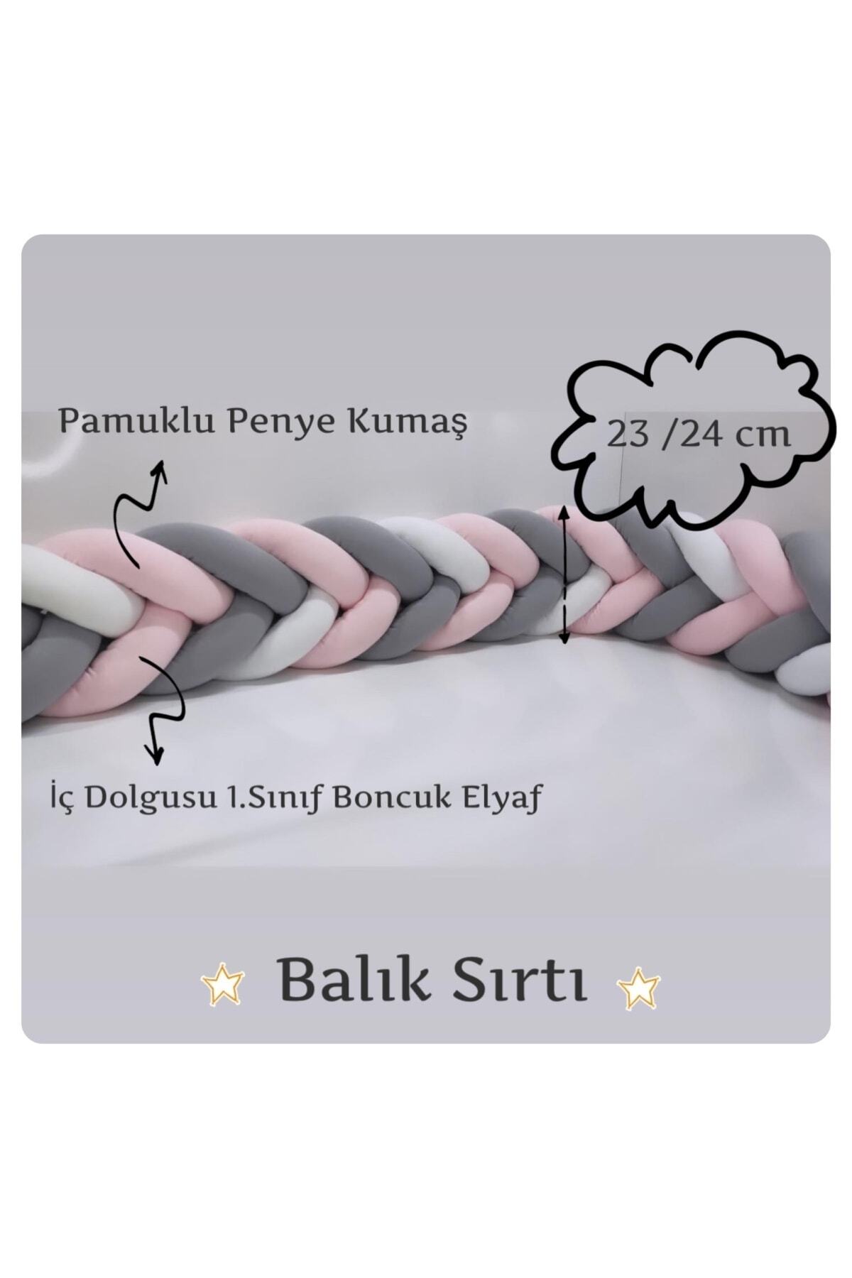 Örgü Korumalık 500 Cm Balık Sırtı / 90x190 Montessori Yatak Koruyucu 7