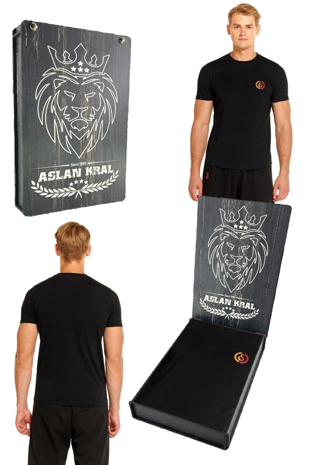 Galatasaray Orijinal Lisanslı T-shirt Hediyelik Ahşap Kutulu