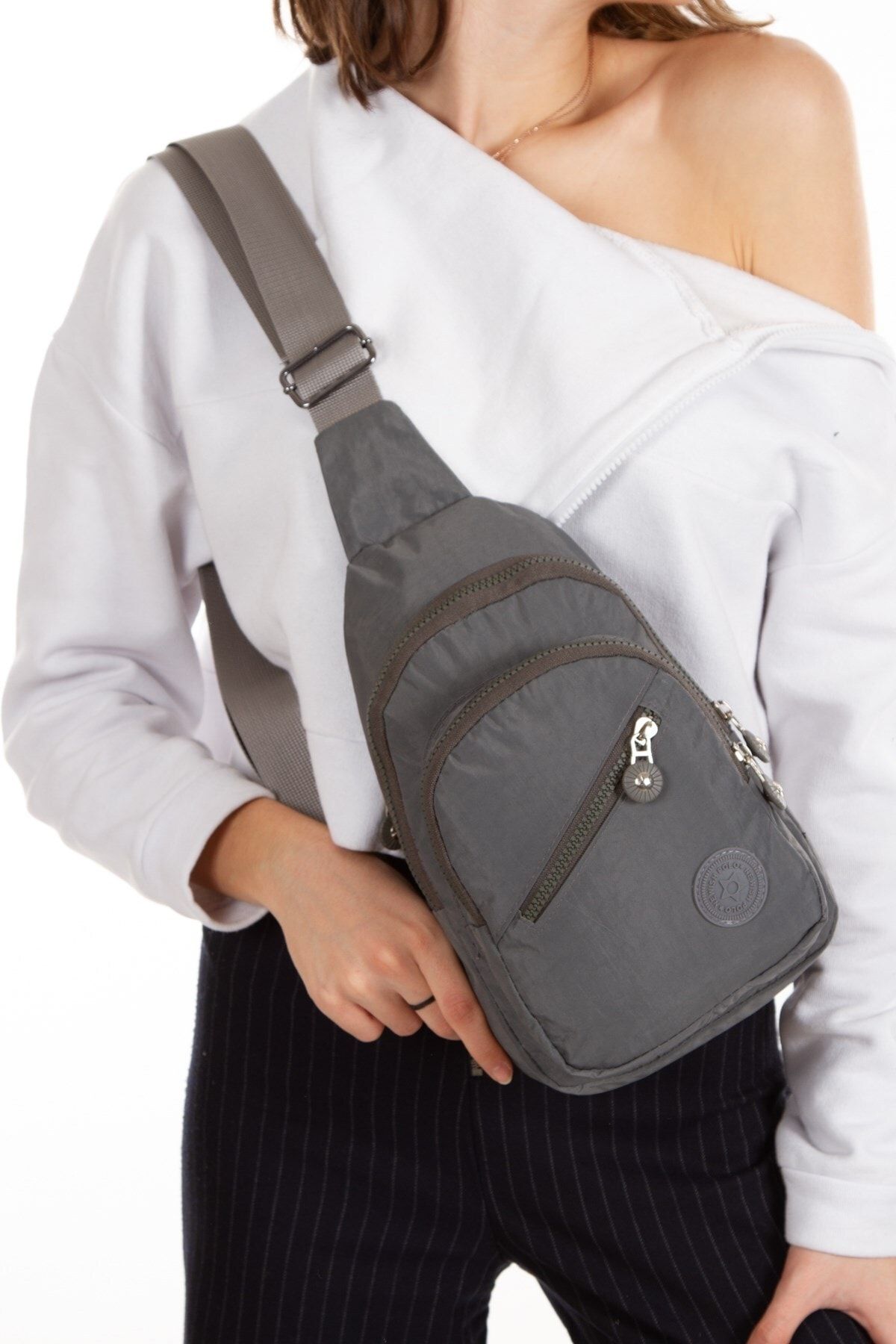 Unisex Krınkıl Su Geçirmez Kumaş Omuz Çantası Body Bag (28x18cm)