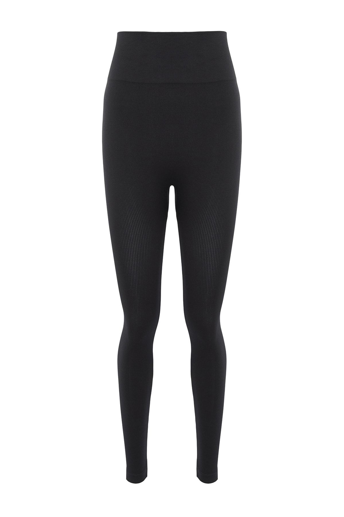 Trendyol Collection Black Seamless/Seamless Ribbed Knitted Sports