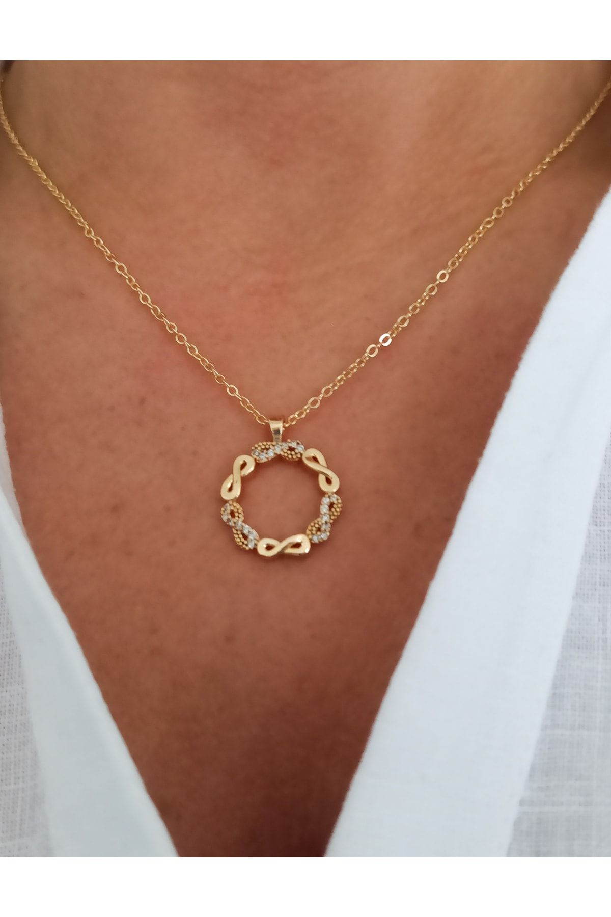 Infinity shop ring necklace