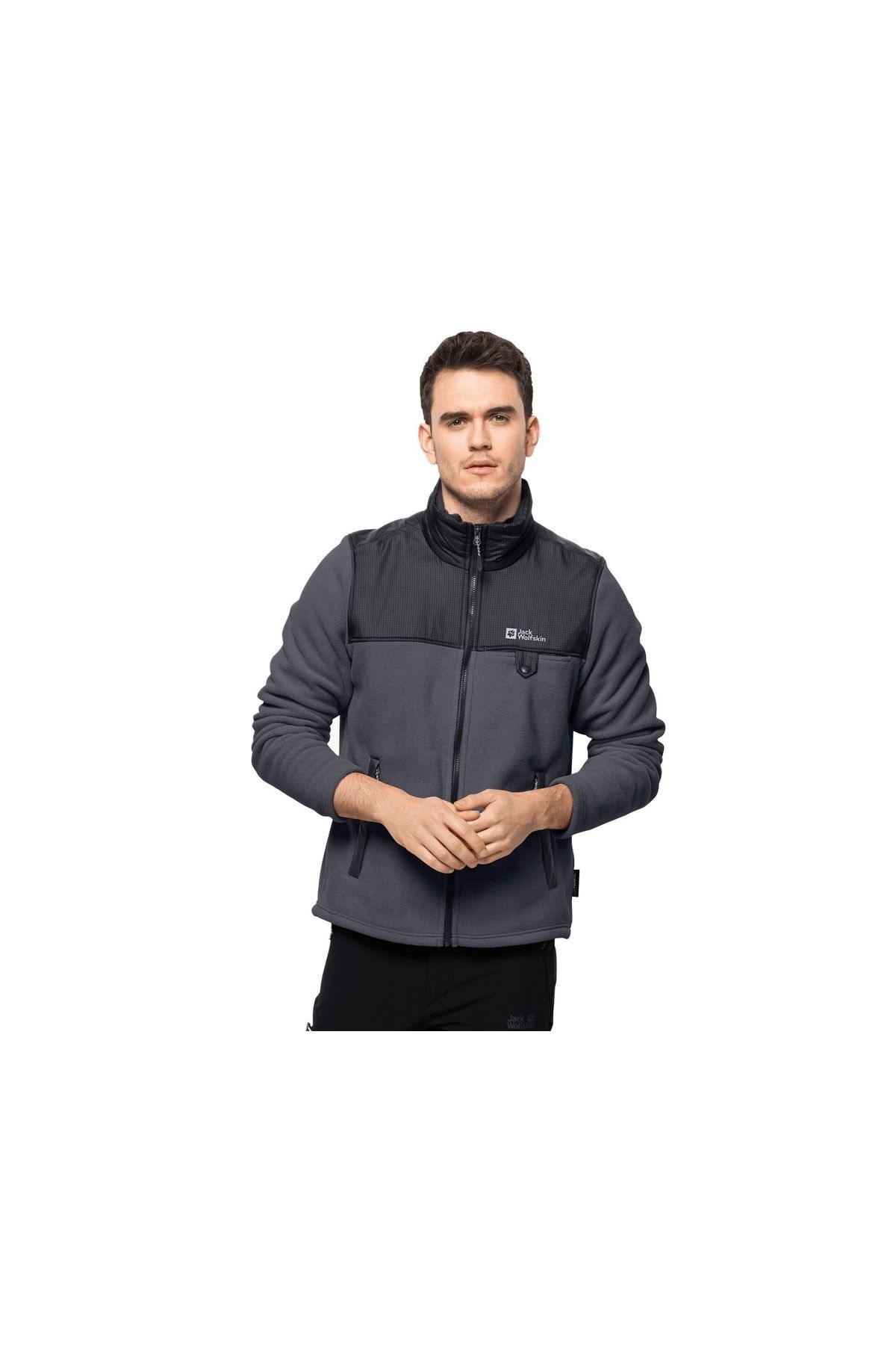 ژاکت پشمی مردانه Dna Grizzly Fz 1709982-6230 خاکستری Jack Wolfskin