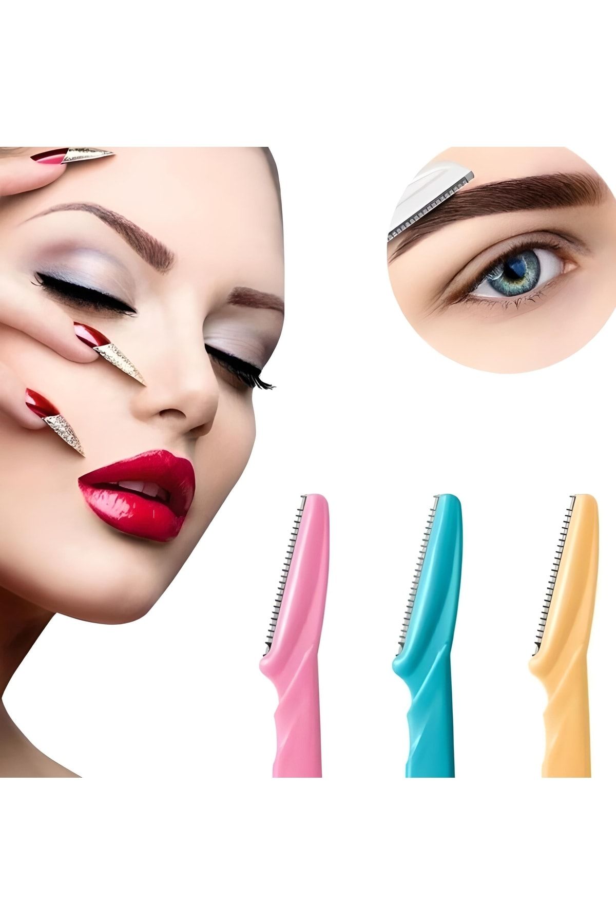 BRN STORE Amorfia Tinkle 3'lü Kaş Usturası Eyebrow Razor 3'lü Set