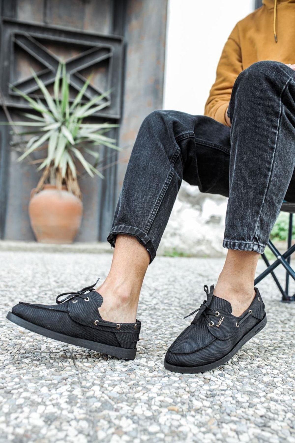 KN Fashion Mp008 St Laced Linen Orthopedic High Thick Sole Men s