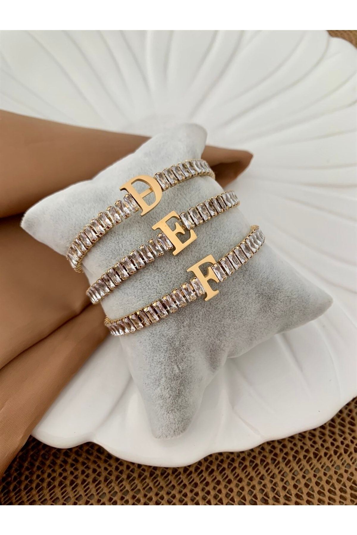 Shakira Accesories-Steel Full Baguette Stone Letter Handcuffs 2