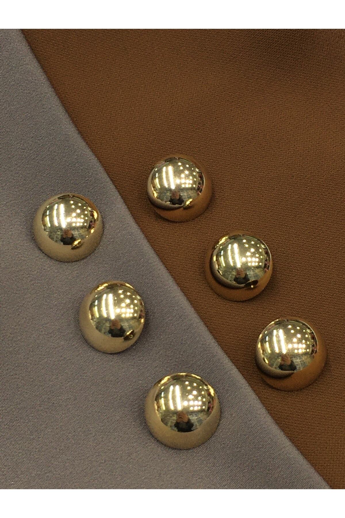 Trench Coat Jacket Button Set Curved Gold Set of 6 2 Cm