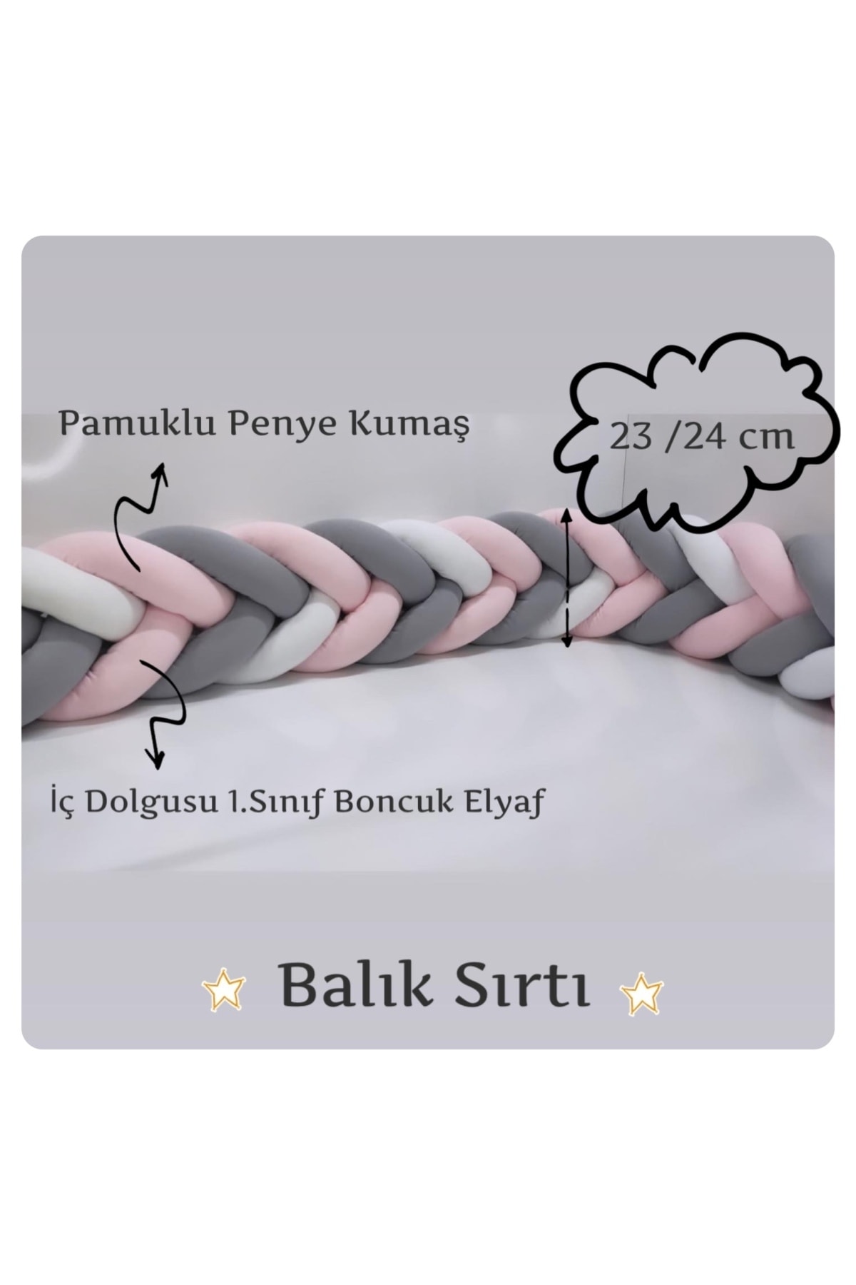 Örgü Korumalık 460 Cm Balık Sırtı / 80x180 Montessori Yatak Koruyucu 5