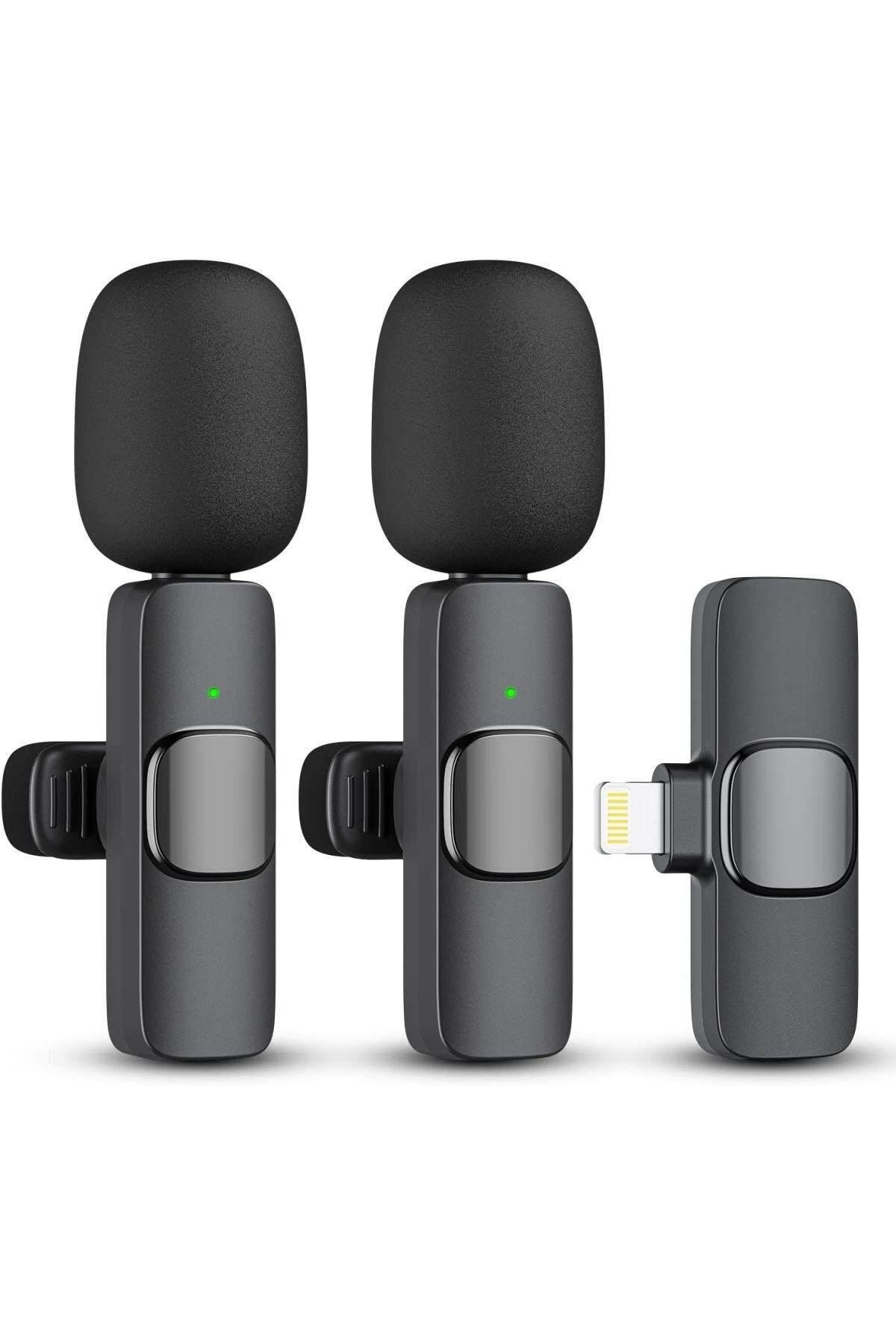 Genel Markalar 2in1 Iphone Girişli Telefon Uyumlu Wireless Youtube Tiktok Yayın Kablosuz Yaka Mikrofonu Fm5