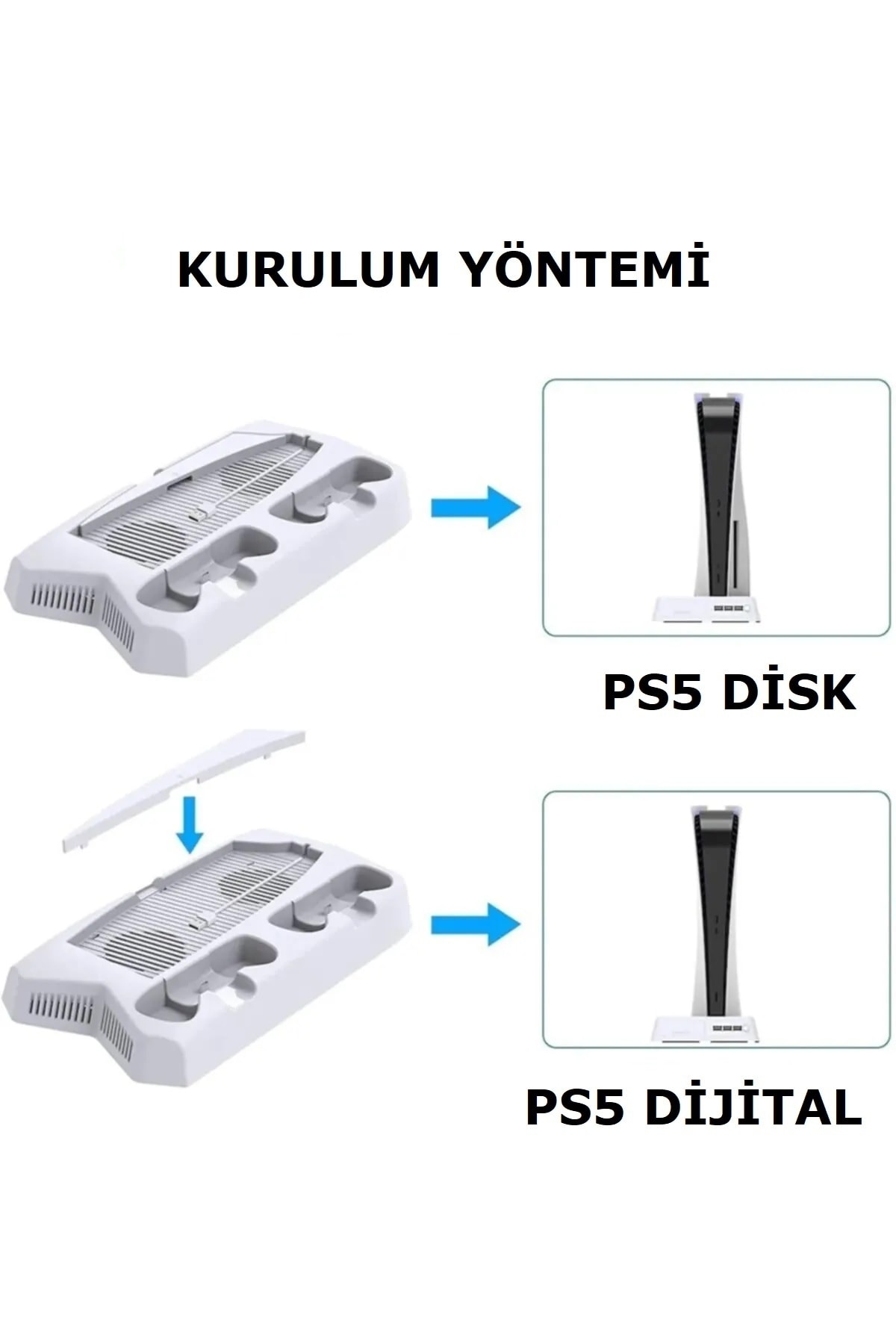 Ps5 Digital Ps5 Disk Soğutucu Joystick Şarj Disk Stand 4