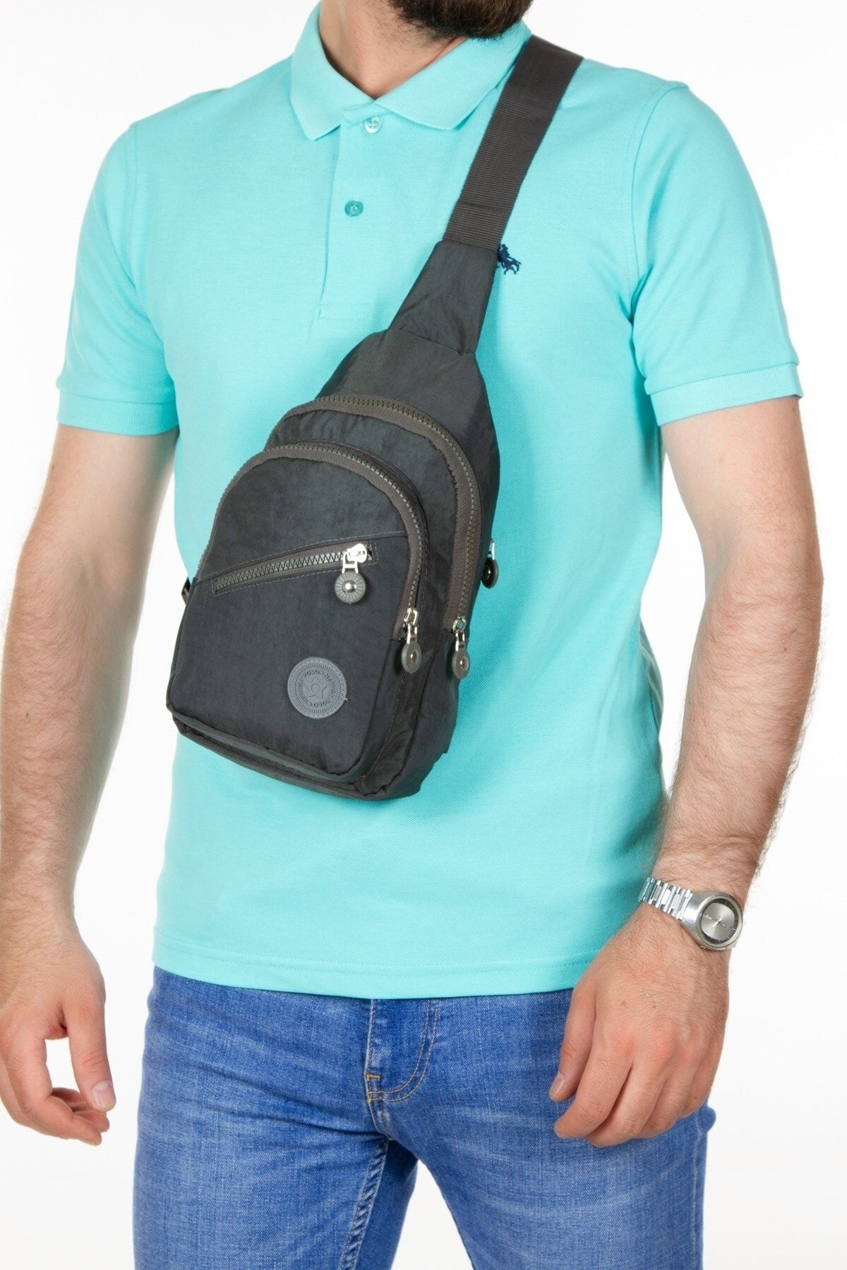 Unisex Krınkıl Su Geçirmez Kumaş Omuz Çantası Body Bag (28x18cm)