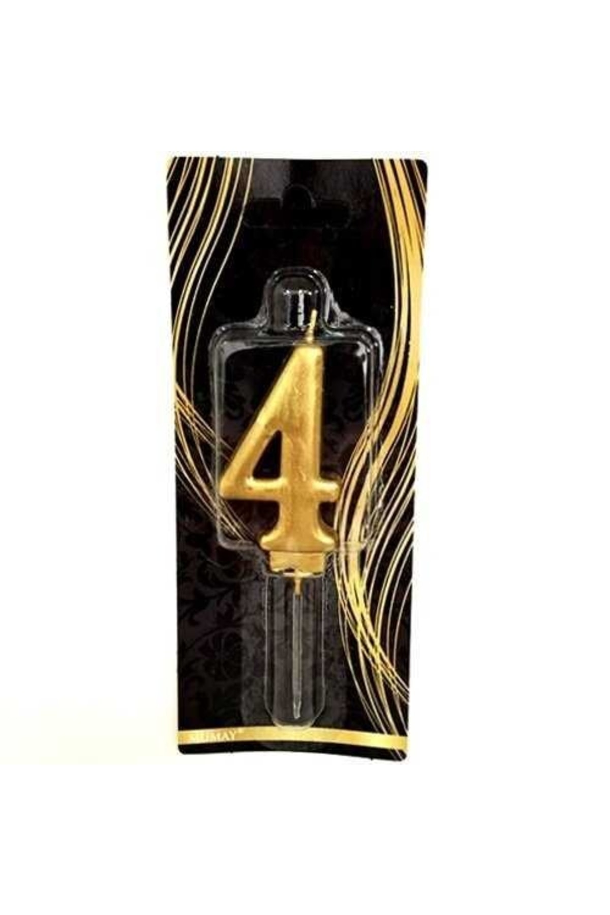 kullanatparti 4 Yaş Gold Rakam Mum