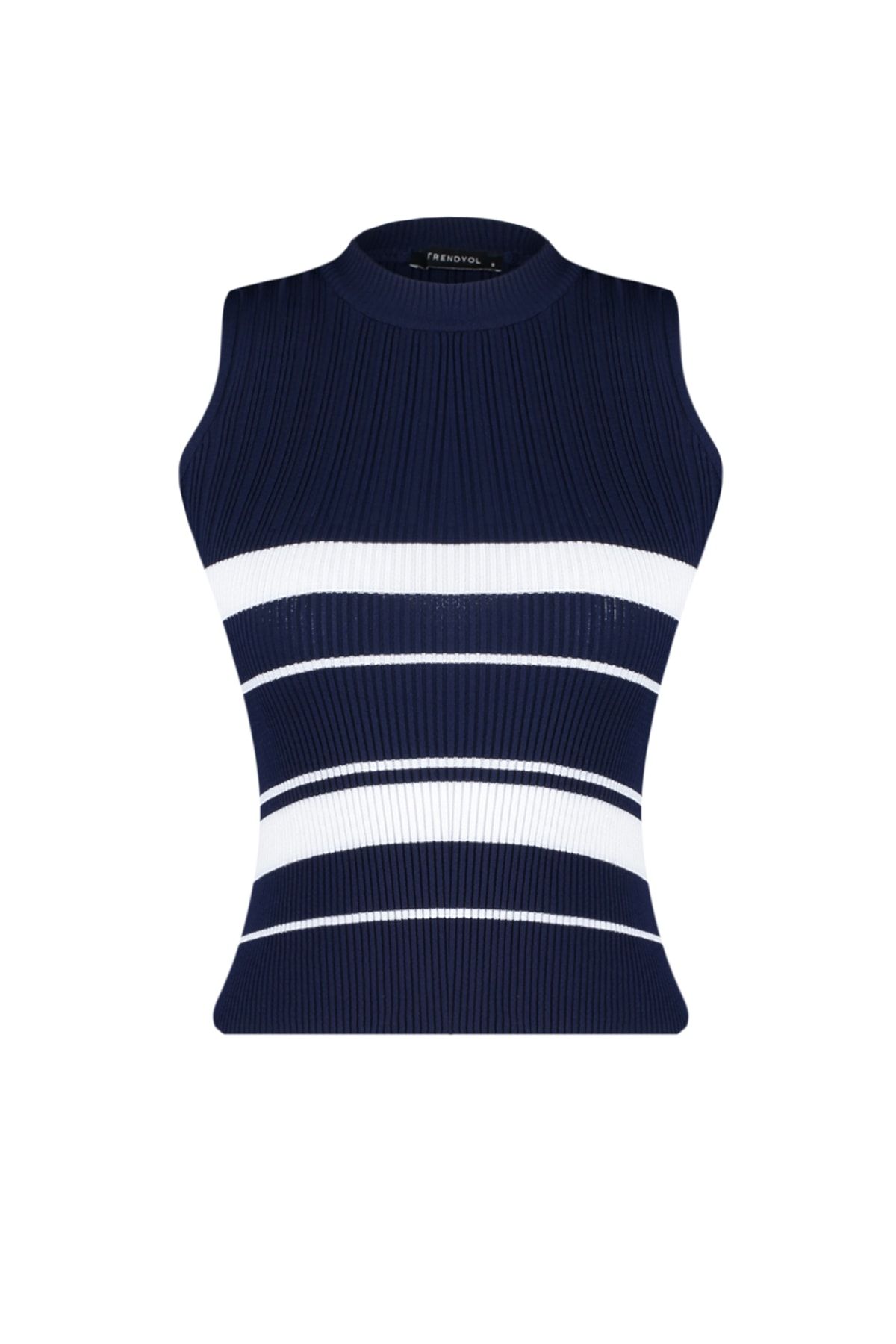 Trendyol Collection-Marineblaue Strickbluse mit Rundhalsausschnitt TWOSS21BZ0370 6