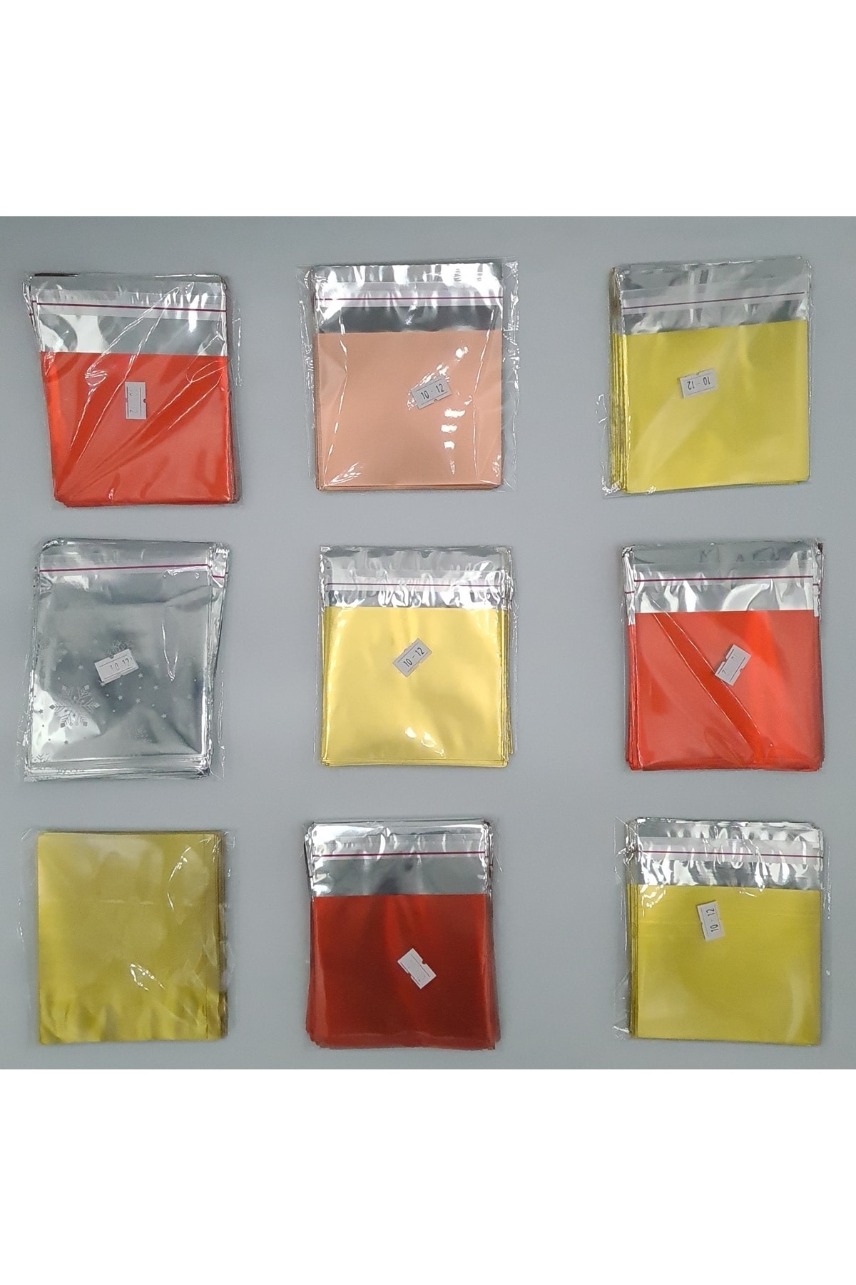 BossPack Metalize Bantlı (10x12 Cm) Jelatin Hediye Poşeti (50 Adet