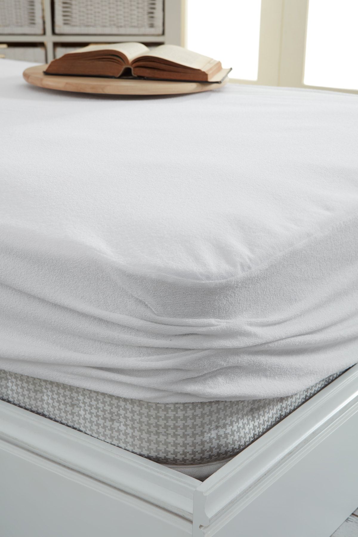 Decovilla Mikro-Matratzenschoner mit vollem Rand, wasser- und flüssigkeitsbeständig, weiß