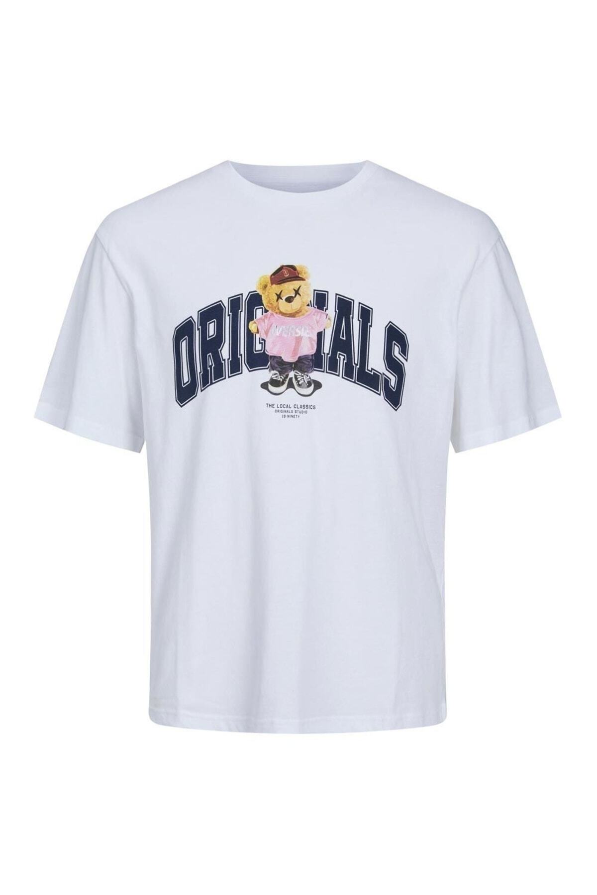 تیشرت مردانه سفید جک اند جونز | 12232254 اورجینال - تصویر 2