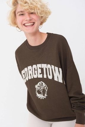 Georgetown Baskılı Sweatshirt S9683-asn75 ADX-0000025081