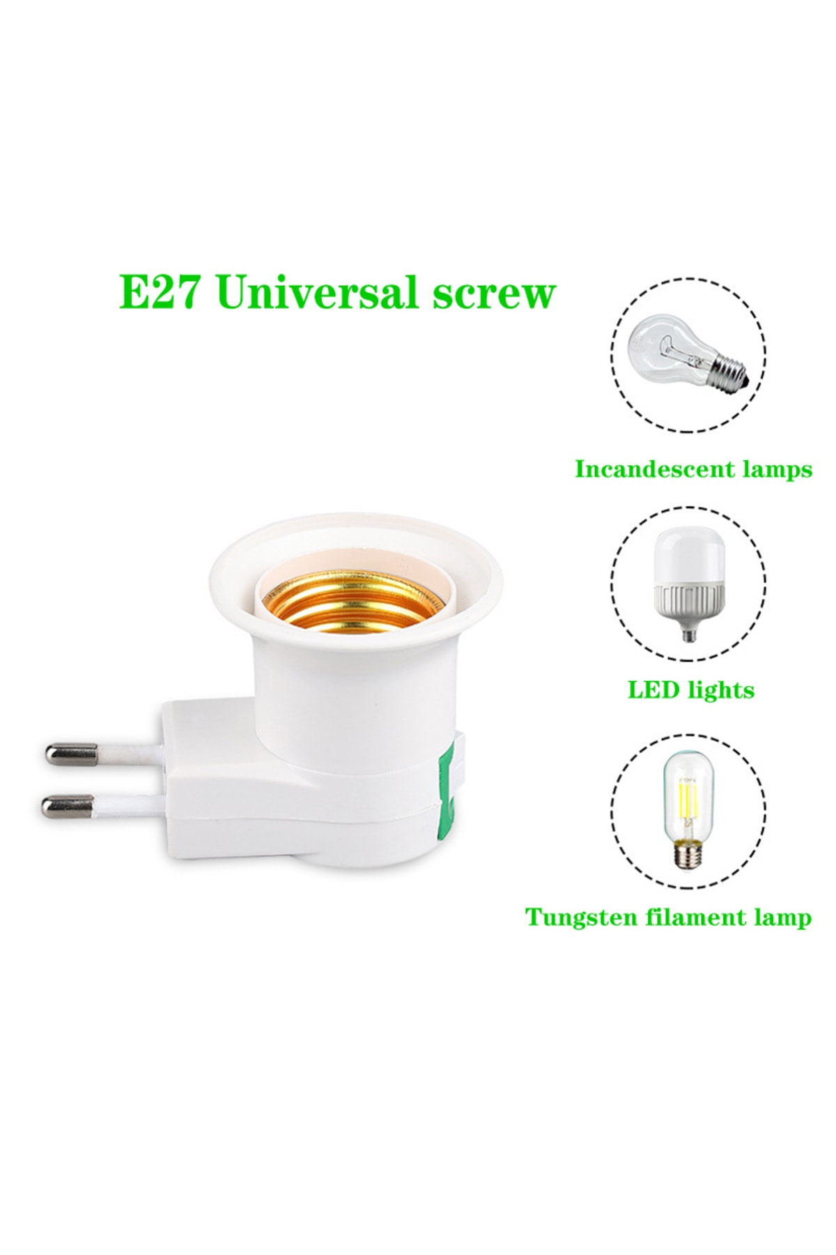 Yeni E27 Led Işık Lamba Ampuller Soket Taban Tutucu Ab/abd Fiş Adaptörü On/off Anahtarı Tak Çalıştır