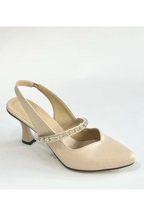 Ten Kadın Taşlı Günlük Klasik Topuklu Ayakkabı - Ten - 38 BA04085