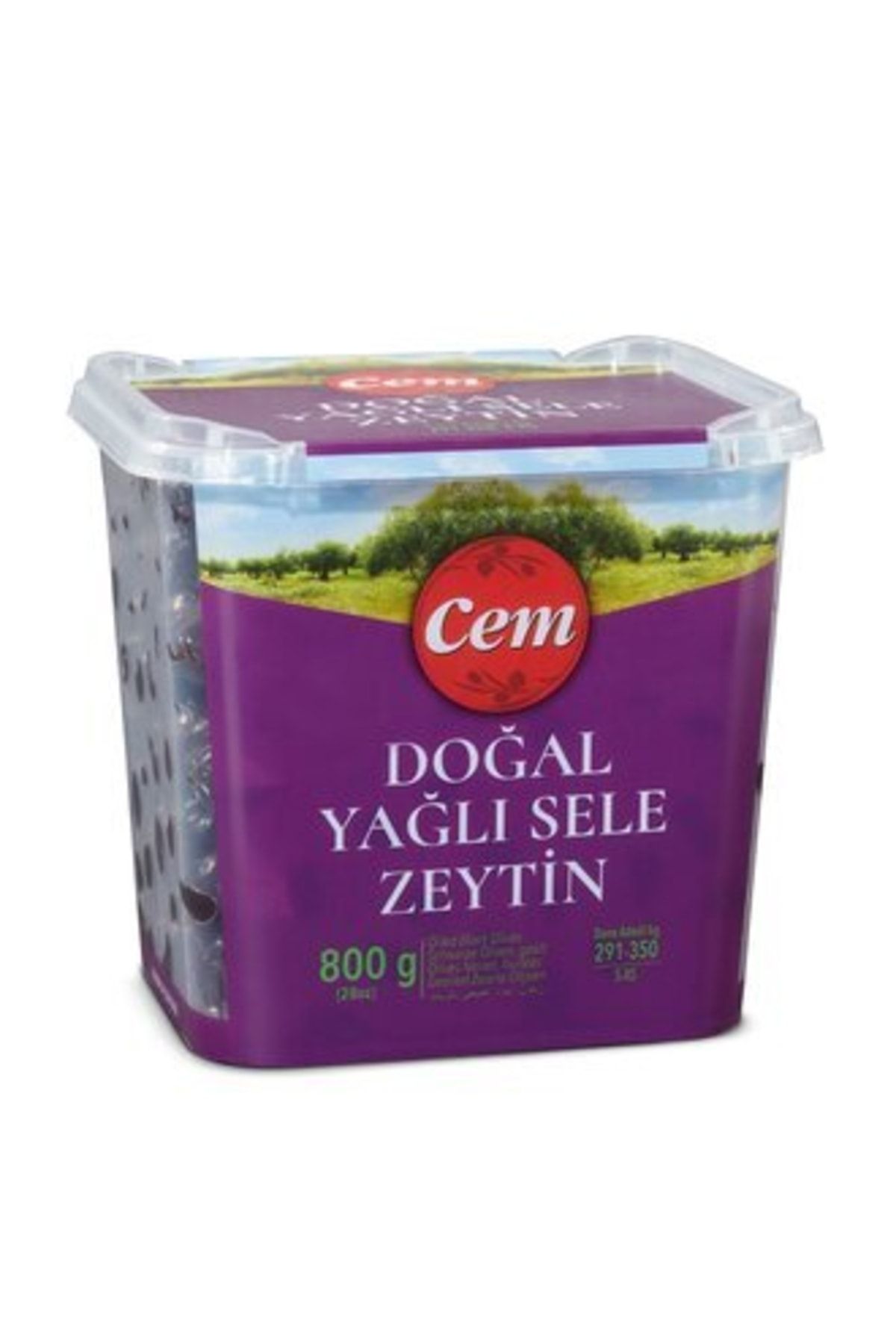 Cem Doğal Yağlı Siyah Sele Zeytin 291-350 800 G