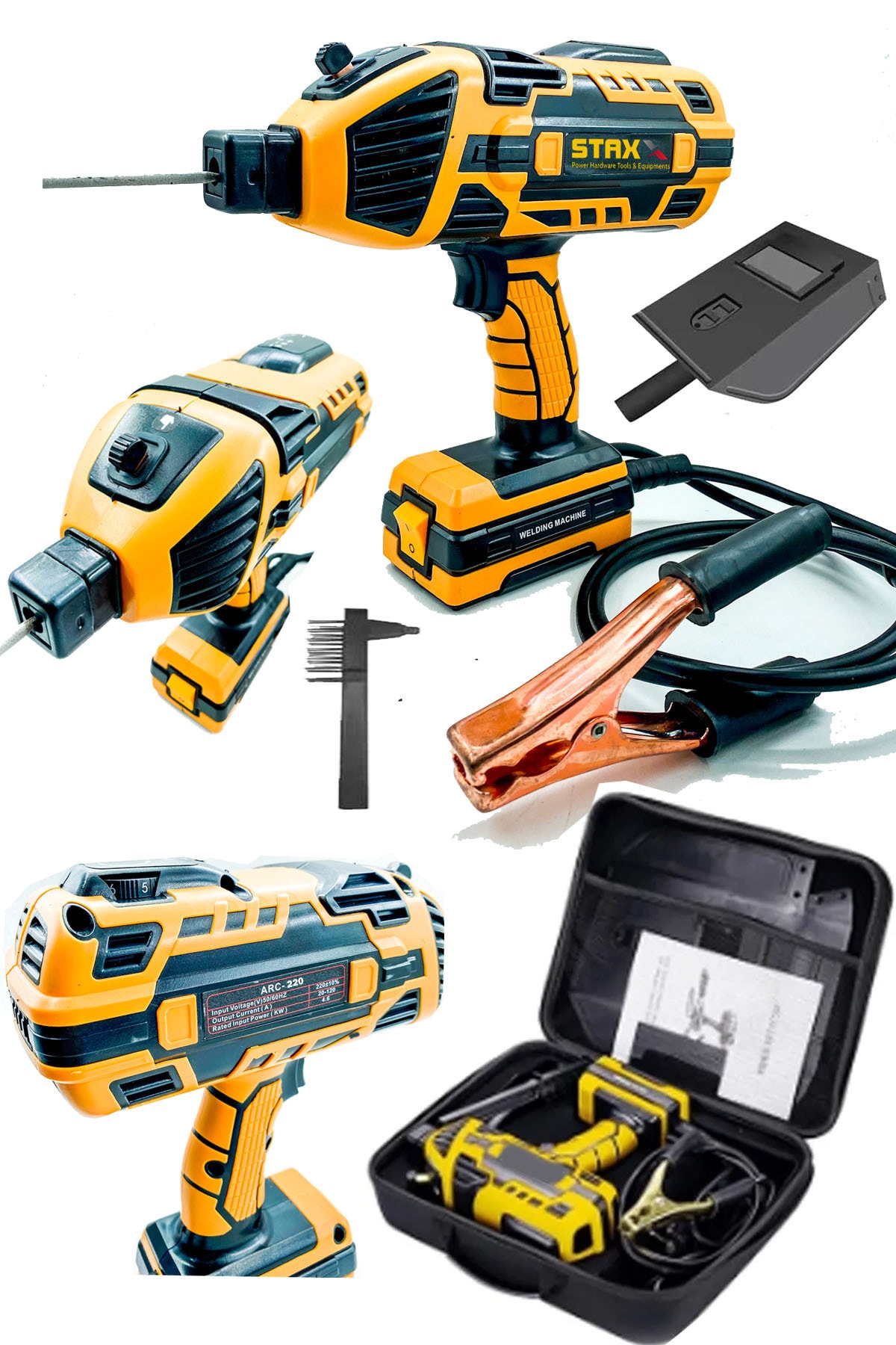 STAXX Hand Welder Stxhw-220a Yeni Nesil Tabanca Kaynak Makinesi Invertör Elektrot Kaynak Makinesi Seti