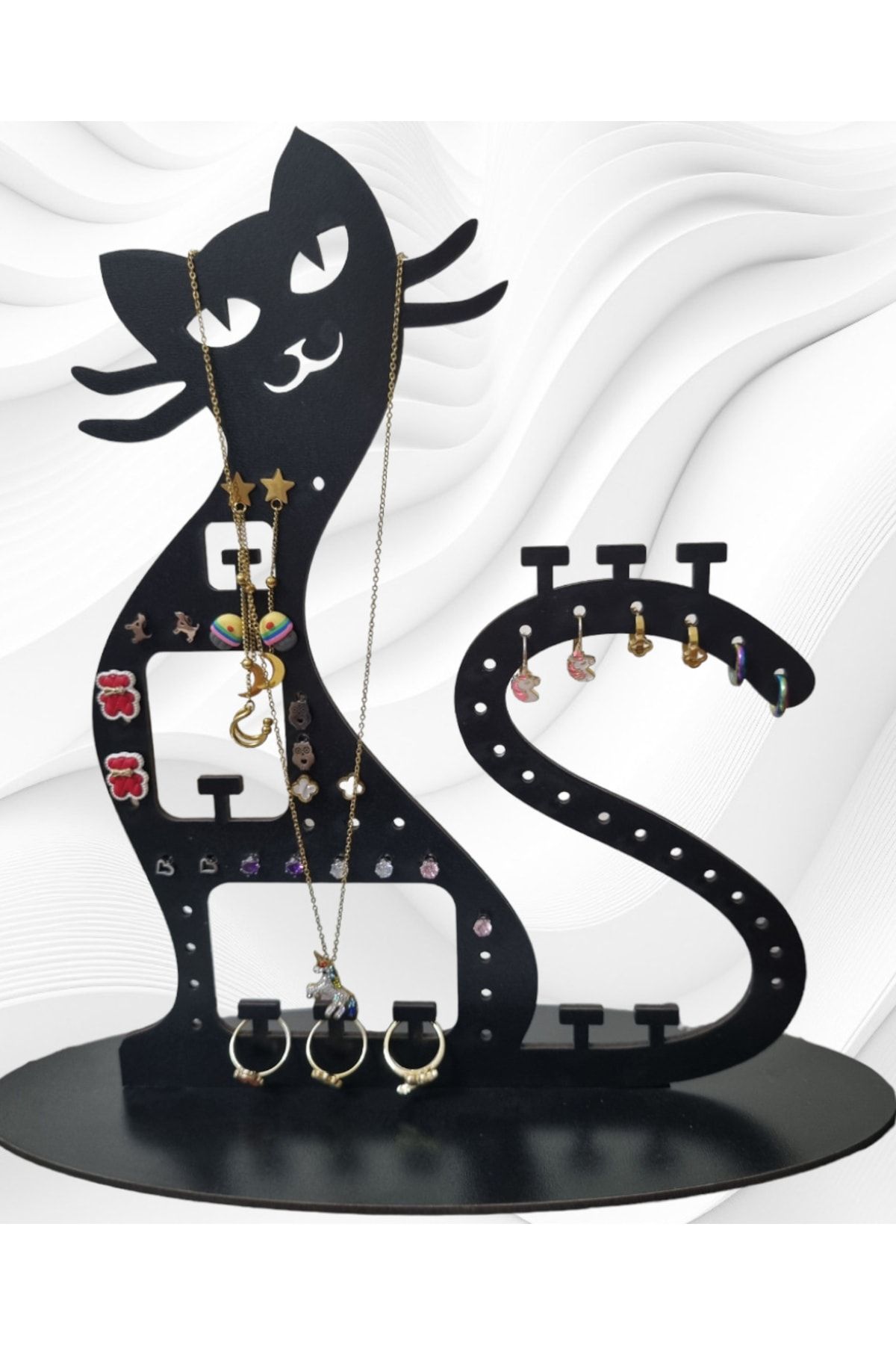 eslazerkesim Decorative Cat Figure Jewelry Earring Stand Trendyol