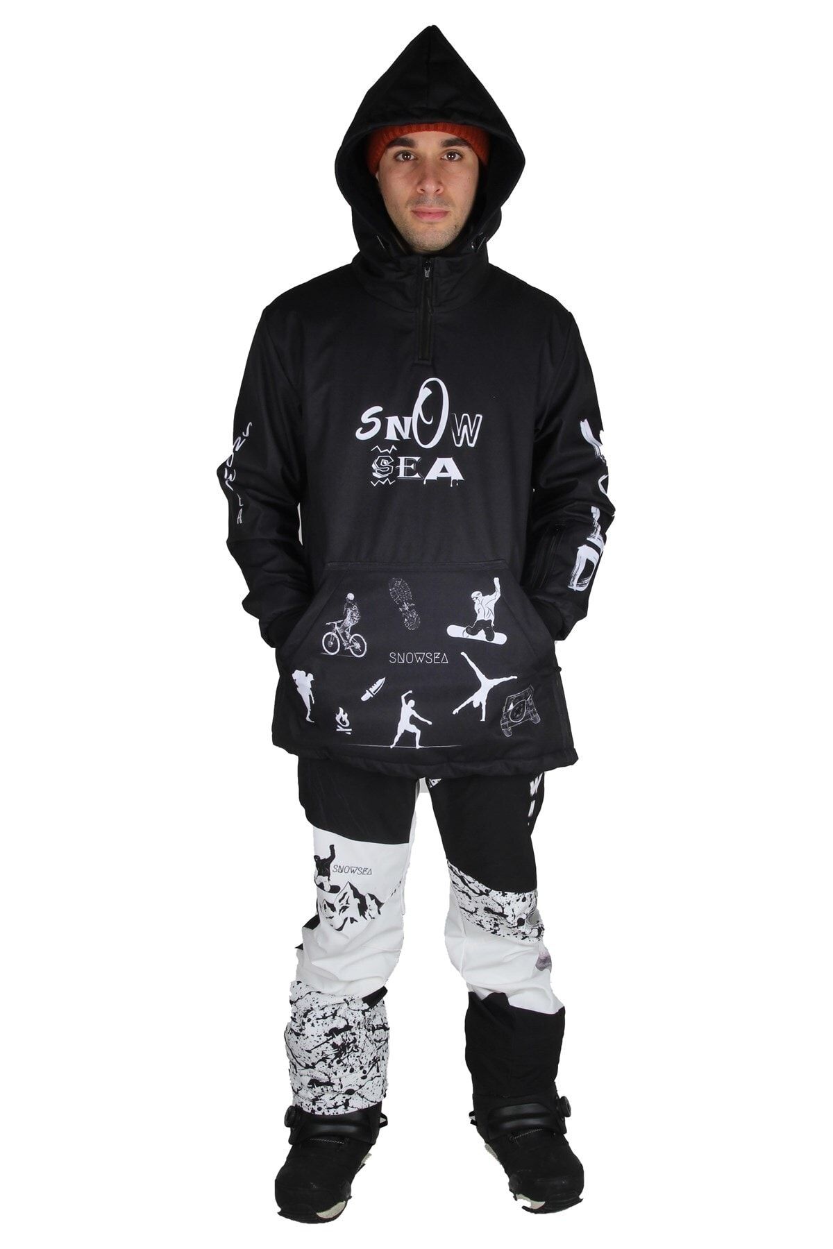SNOWSEA Compass Snowboard Montu Takımı, Ss7920, Erkek Kayak Mont Ve Pantolon Takımı