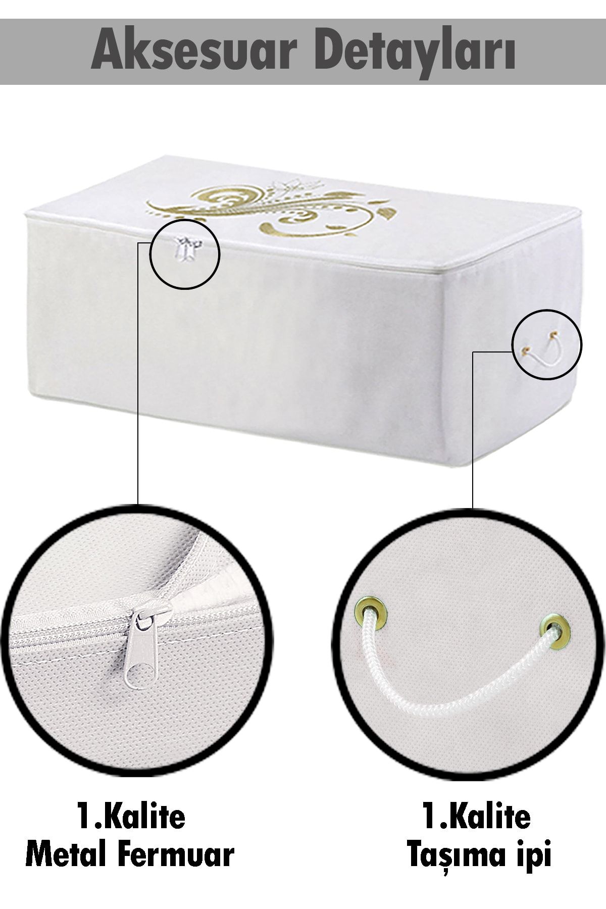 umbellatum-Geantă de depozitare organizator saci 2 mega, 2 mari, 2 mici, culoare albă, set de 6 2