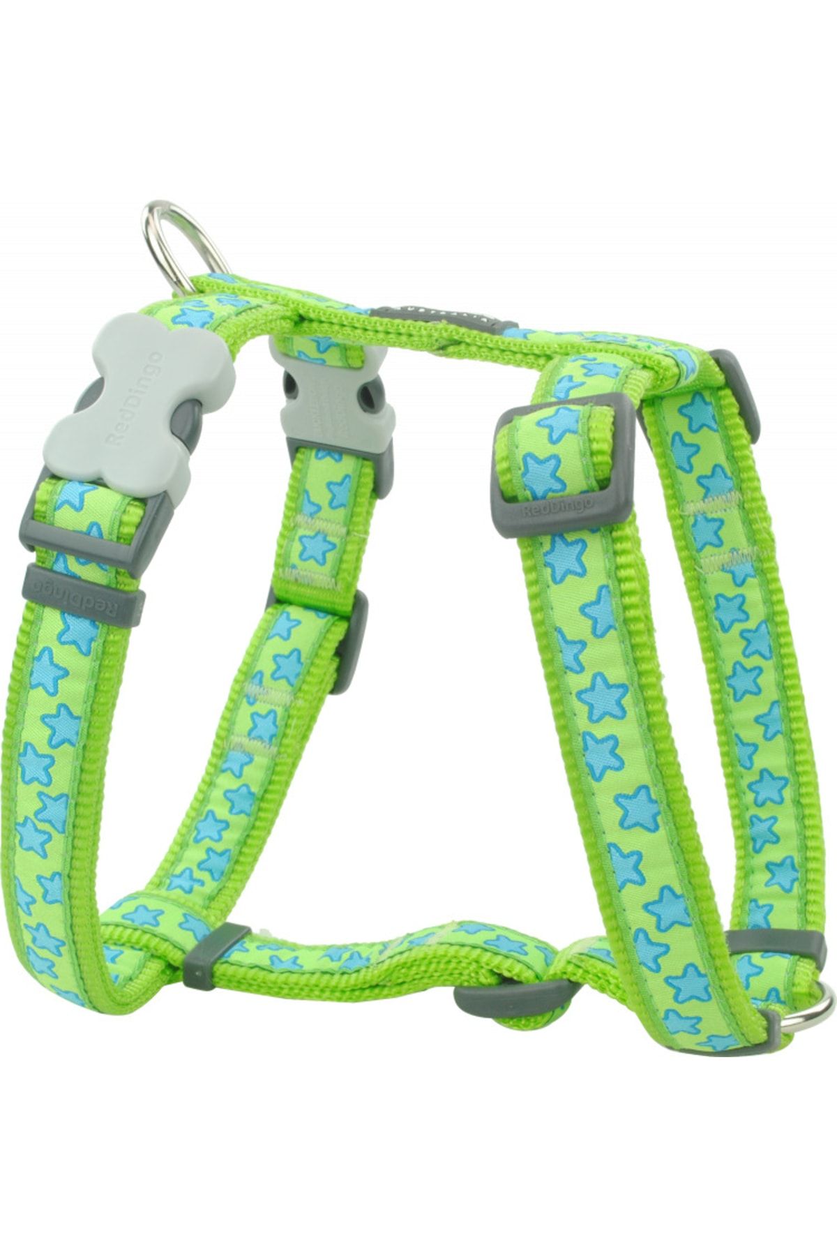 RedDingo Lime Üzerine Turkuaz Yıldızlı Köpek Göğüs Tasması M /20mm