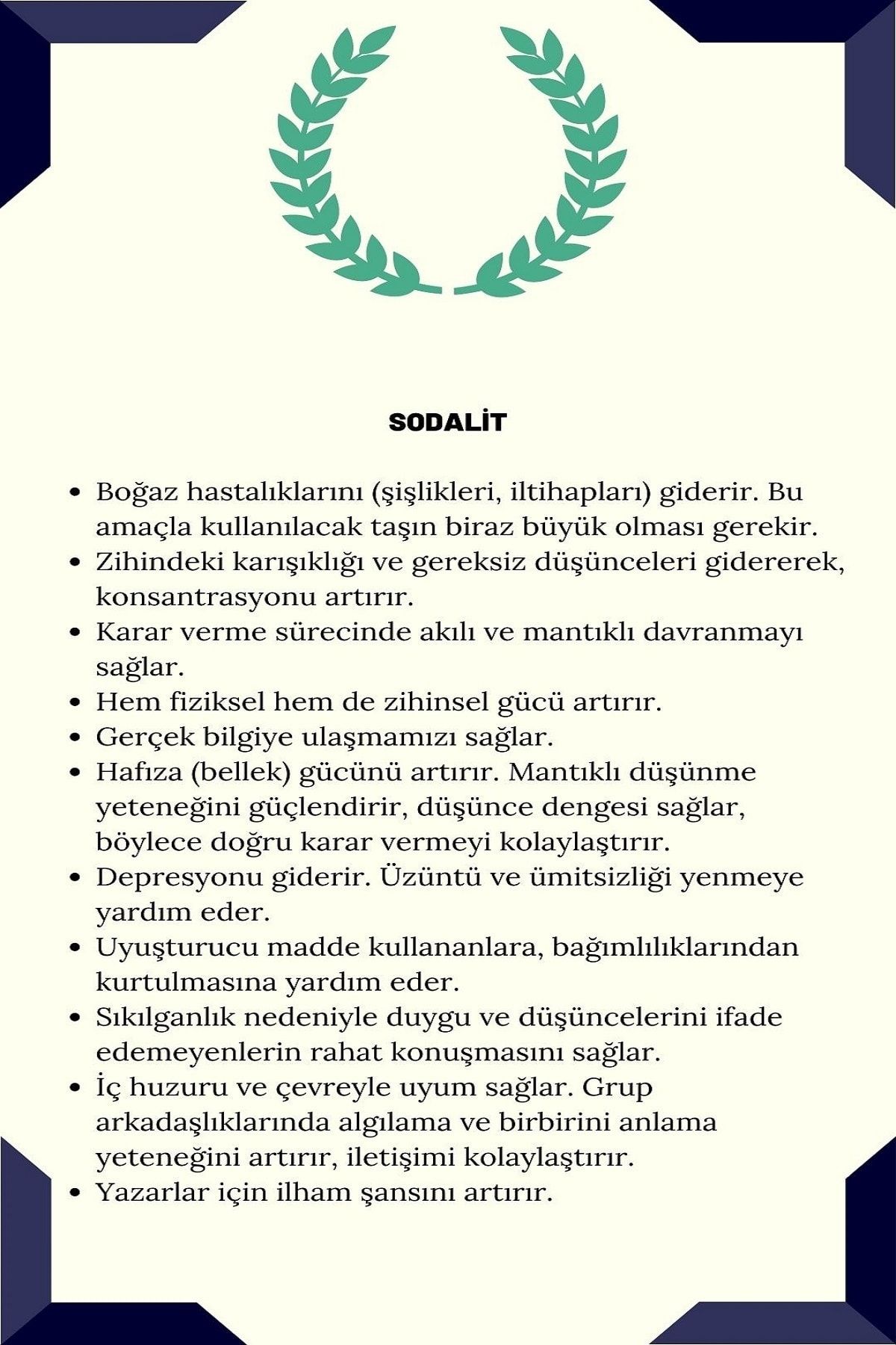 Sertifikalı Sodalit Taşı Konsantrasyon Doğaltaş Bileklik Hediye Bileklik