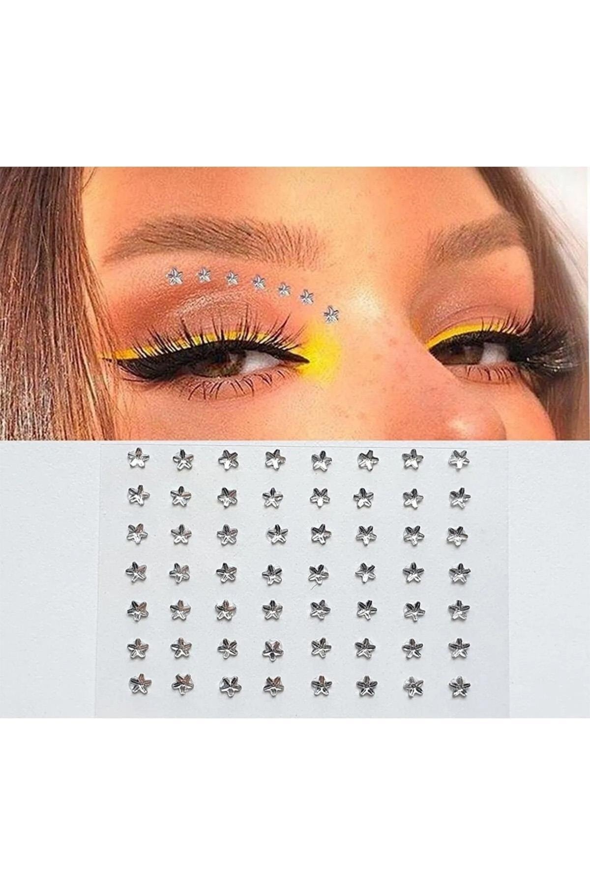 BAHELS Kristal Yıldız Işıltılı Sticker Yüz Ve Vücut Makyaj Taşı