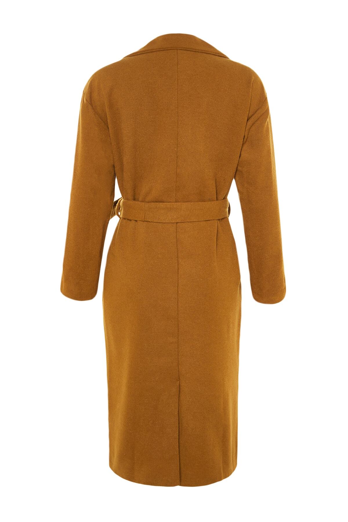 Trendyol Modest-Kabát s velbloudí bundou a límcem s podšívkou TCTAW22AB0008 8