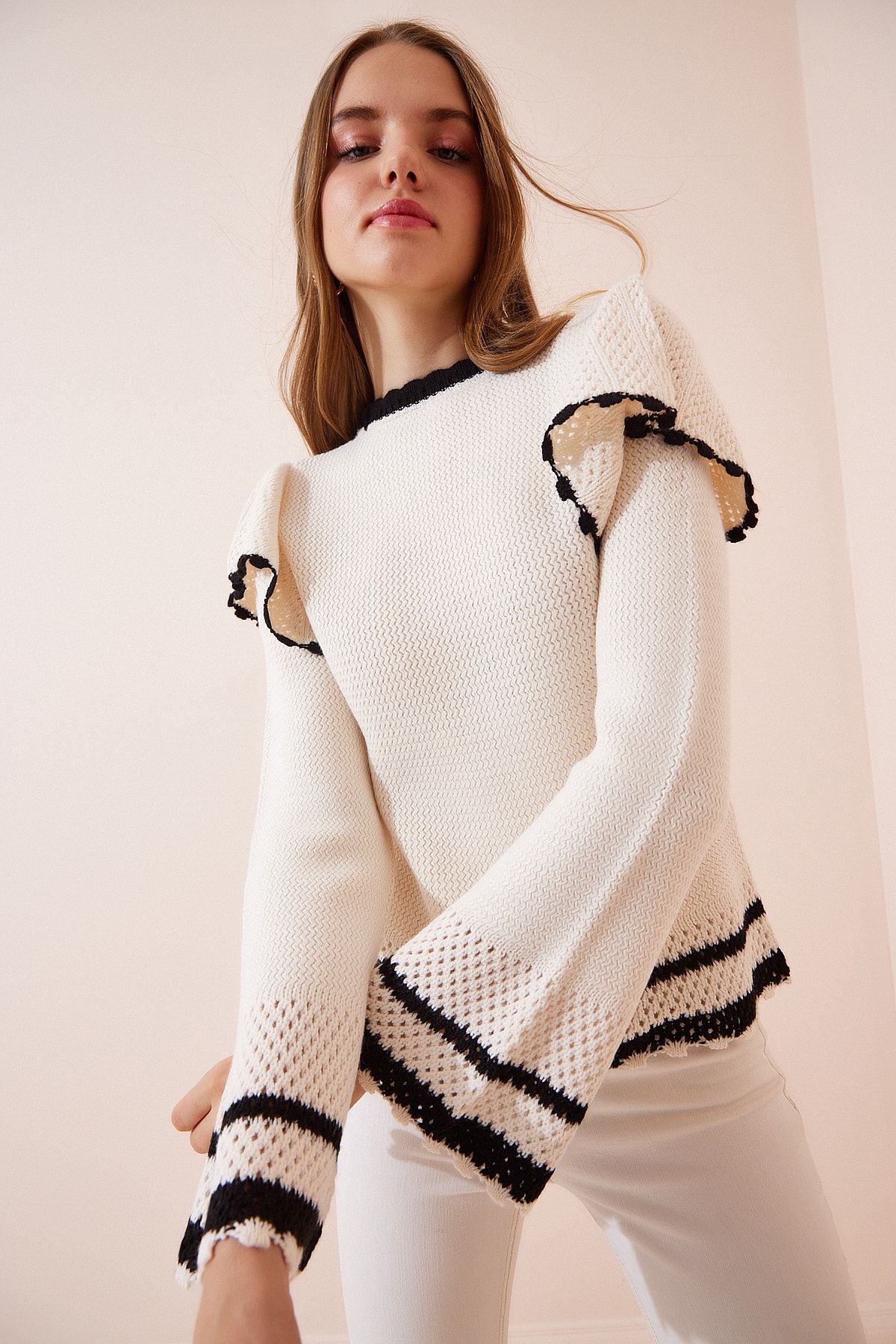 Happiness İstanbul Pullover Beige Regular Fit