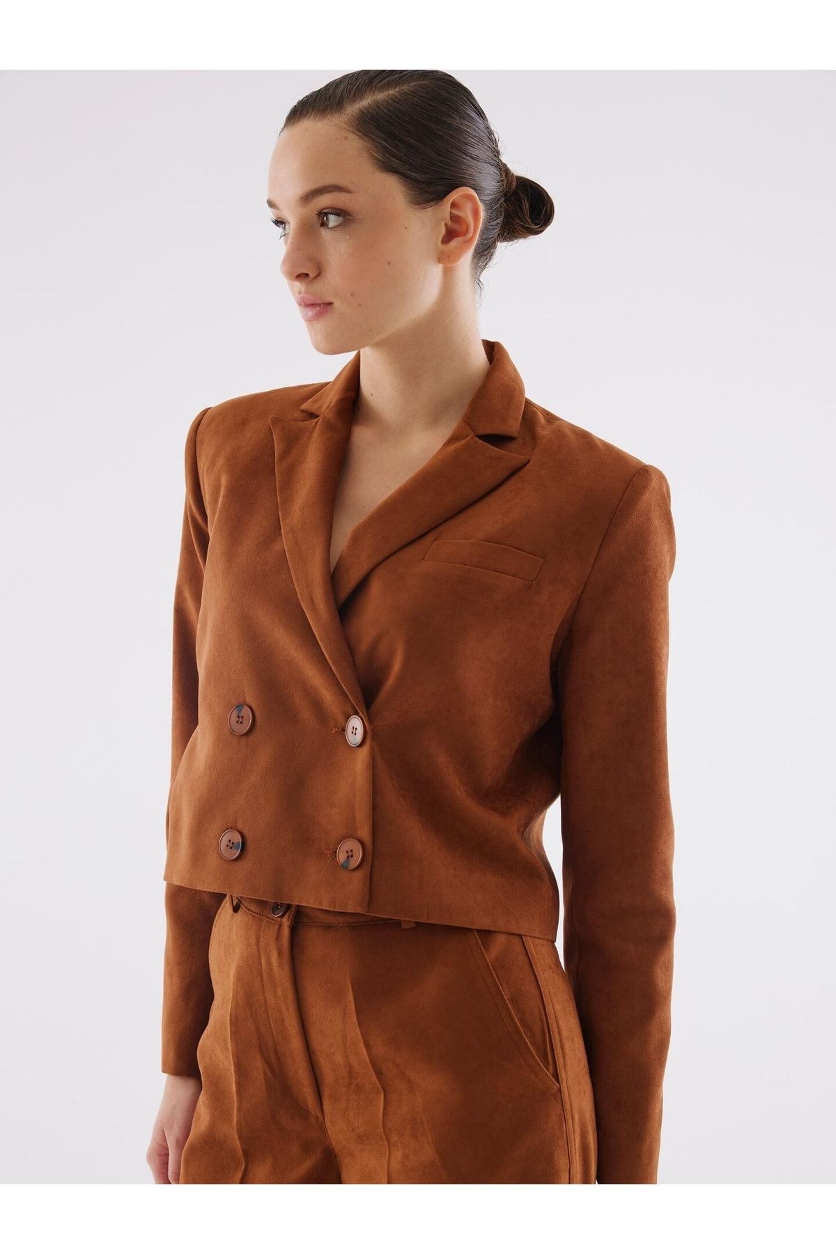 Double breasted cropped jacket hotsell