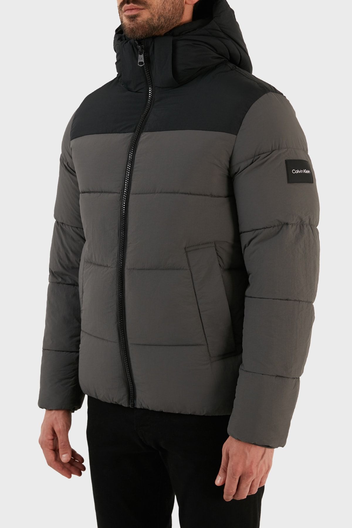 Gray calvin top klein jacket