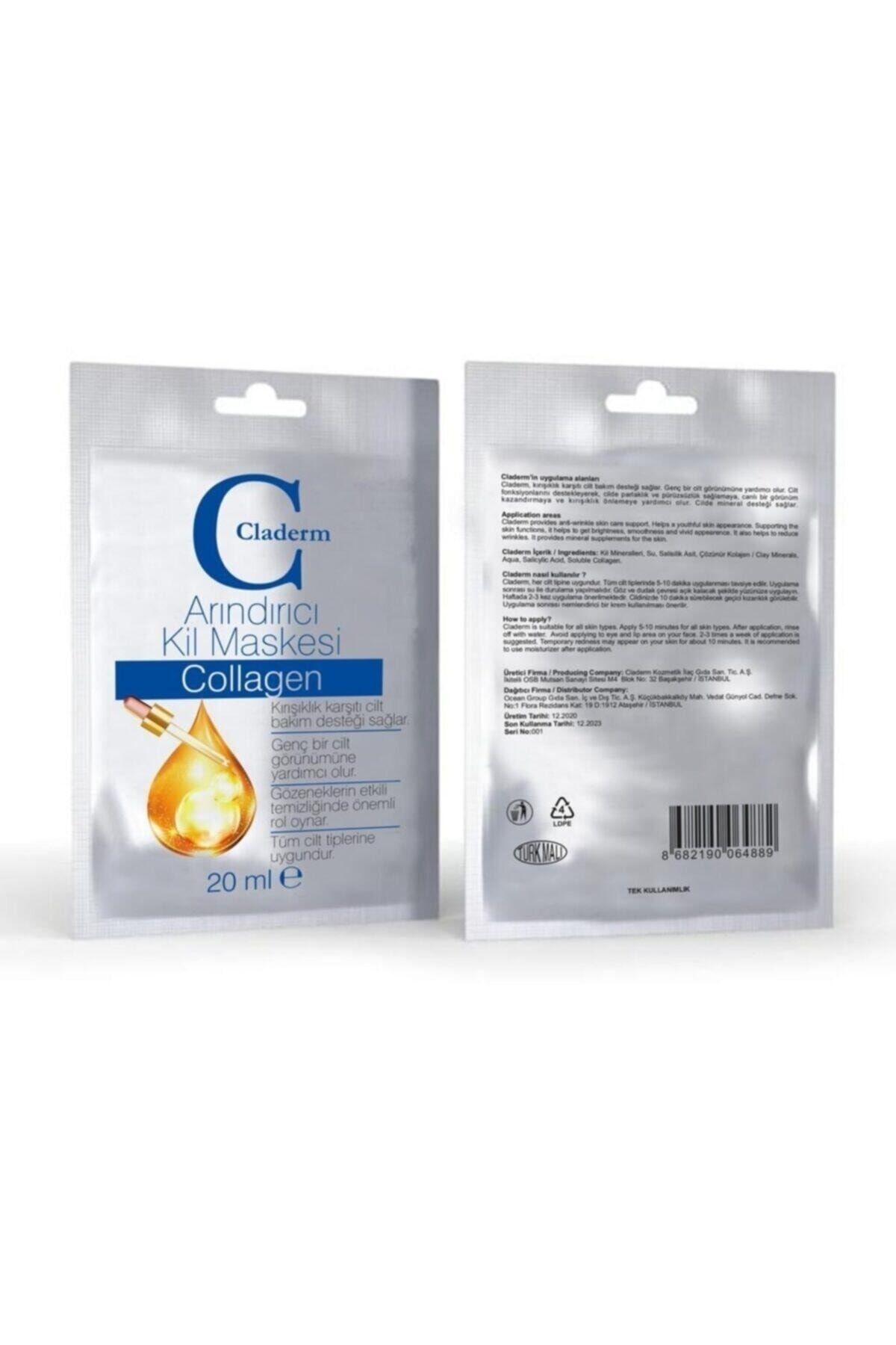 ماسک خاک رس 20 میلی لیتر ساشه – کلاژن Claderm
