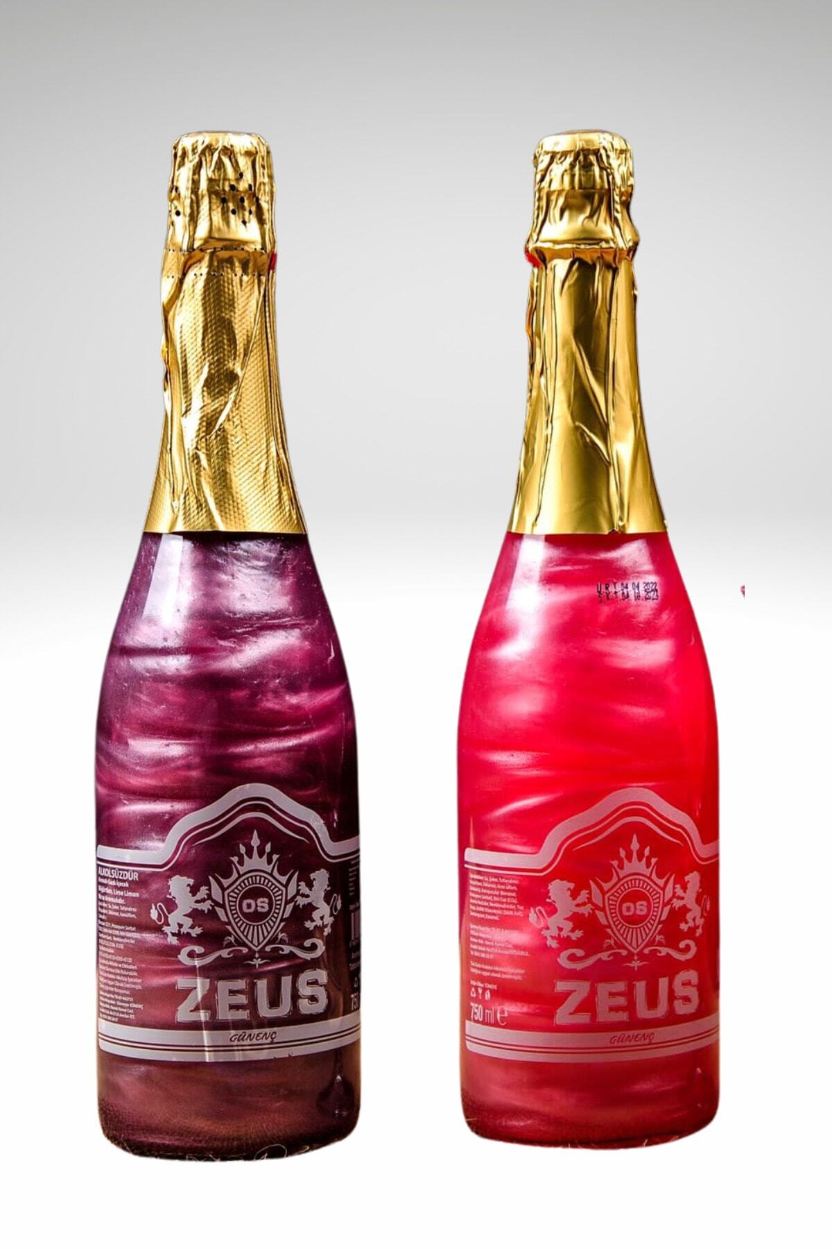 OS ZEUS 2 Adet Simli Alkolsüz Şampanya (çilek & Böğürtlen)