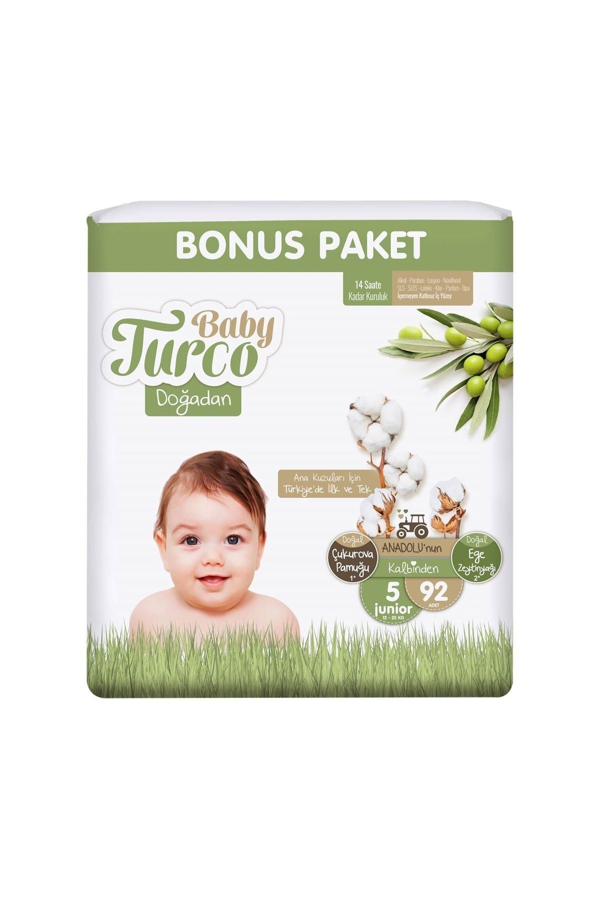 Baby Turco Doğadan Bebek Bezi Junior 5 Numara 184 Adet ZN8641