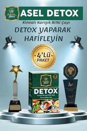 Bitki Çayı — Zayıflama’destekleyici Detox Bitkisel Çay ( 4 Kutu Toplam 120 Adet Orijinal Paket ) TYC00523509966