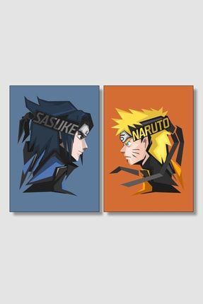 Naruto 2'li Anime Poster Seti | Naruto Ve Uchiha Sasuke Kalın Parlak Kuşe Kağıdı RSAPS004