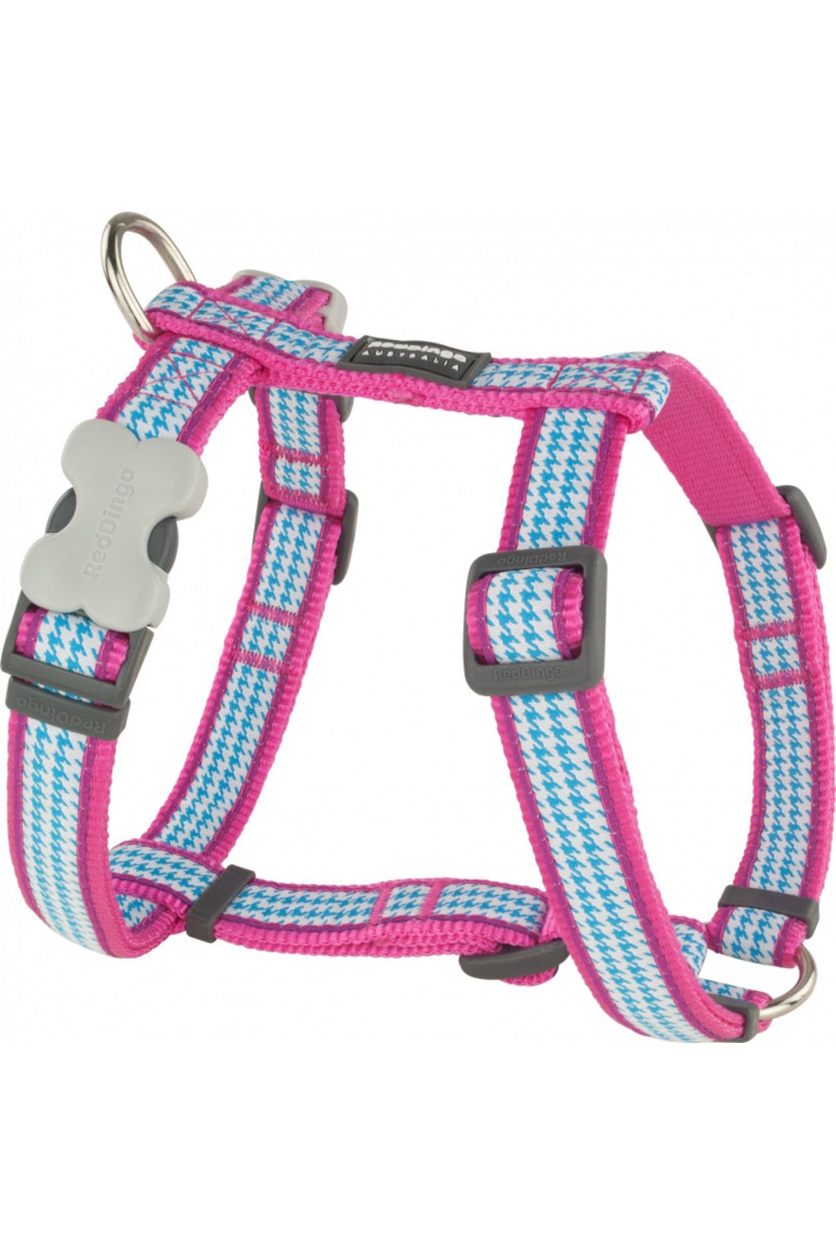 RedDingo Fang It Desenli Pembe Köpek Göğüs Tasması M /20mm