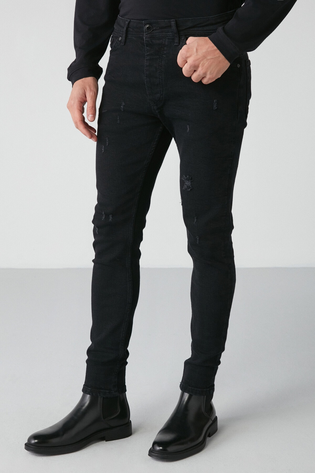 GRIMELANGE Faır Relaxed Skinny Siyah Jeans