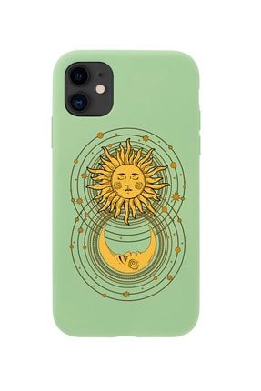 Iphone 11 Uyumlu Moon And Sun Premium Yeşil Lansman Silikonlu Kılıf MCIPH11LMANDS