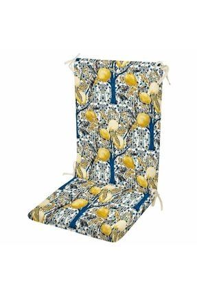 Limon Desen Fitilli Arkalıklı Sandalye Minderi Oturma 42-42sırt 42-52cm 5cmsüngerli Fermuarlı Evm1446548930