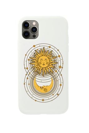 Iphone 12 Pro Uyumlu Moon And Sun Premium Beyaz Lansman Silikonlu Kılıf MCIPH12PLMANDS