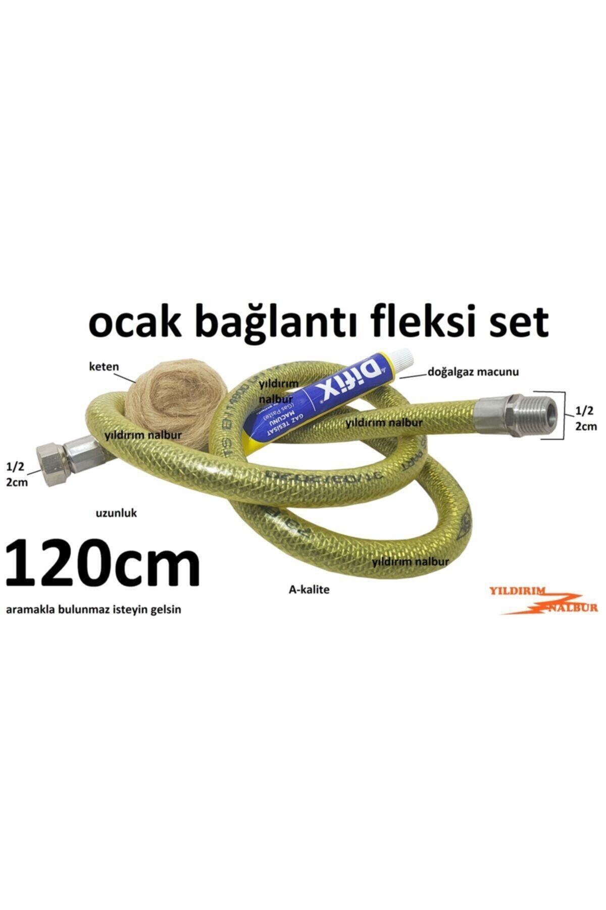 Doğalgaz Ocak Fleksi 120cm Hediyeli Gaz Hortumu Yeni Sistem 2