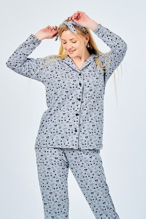 Battal Pijama Takımı Yıldızlı Saç Bandı Hediyeli mc2020-122